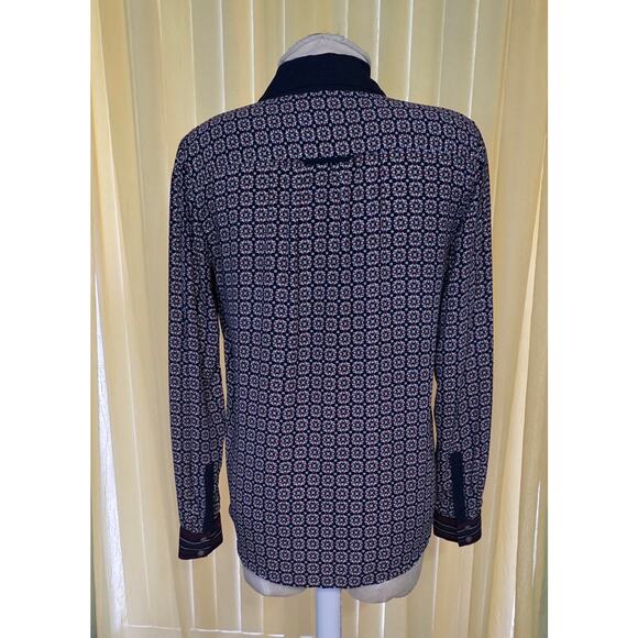 LOFT Women’s Long Sleeve Printed Collared Shirt Top Size S - Picture 2 of 5